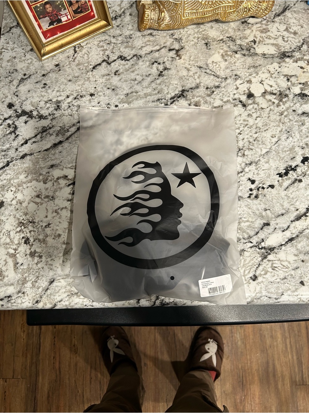 Graphic Logo Ski Mask in Black and White